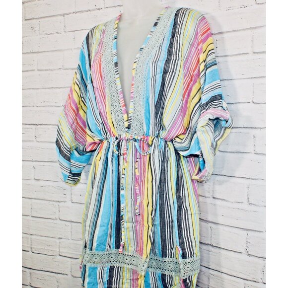 Dotti Havana Coast Striped Tunic Swim Cover-Up Multicolor Size Medium $58 - Picture 4 of 8